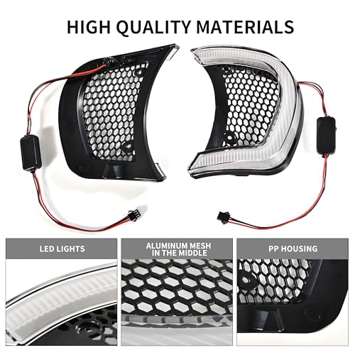 VEISUTOR Motorcycle Headlight Vent Accent LED Turn Signal Indicator Side Lights Lamp for Harley Road Glide FLTRX Special FLTRXS CVO Ultra FLTRU 2015-2024 Accessories (Clear Lens) - Image 3