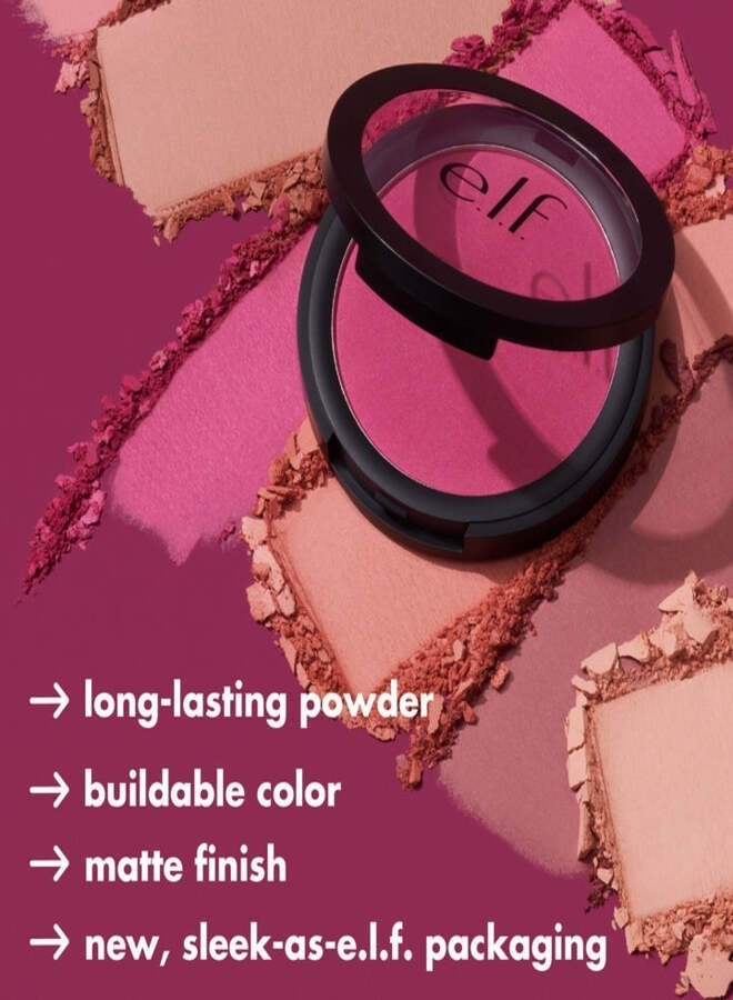 elf e.l.f. Primer-Infused Matte Blush – Long-Lasting Buildable Powder Blush, Soft Matte Finish, Lightweight & Blendable, Vegan, 10 g / 0.35 oz - Image 5