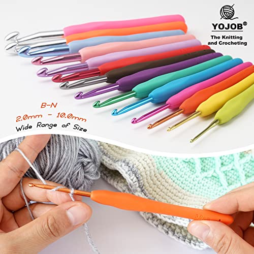 YOJOB 2Pack Size D / 3mm, E / 3.5mm Crochet Hooks, Super Smooth & Ergonomic for Beginner and Advanced (3.0mm, 3.5mm) - Image 5