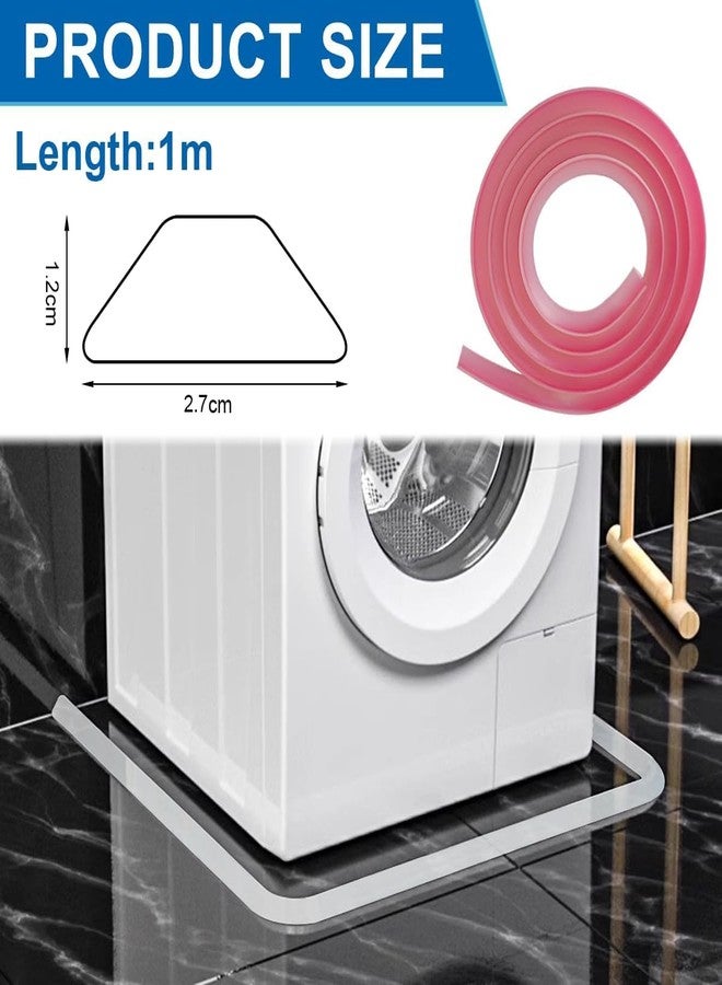 Drofail 39"/1M White Wet Room Floor Barrier,Silicone Shower Door Threshold with 20G Glue for Kitchen Sink,Bathroom Floor,Shower Tray (White) - Image 2