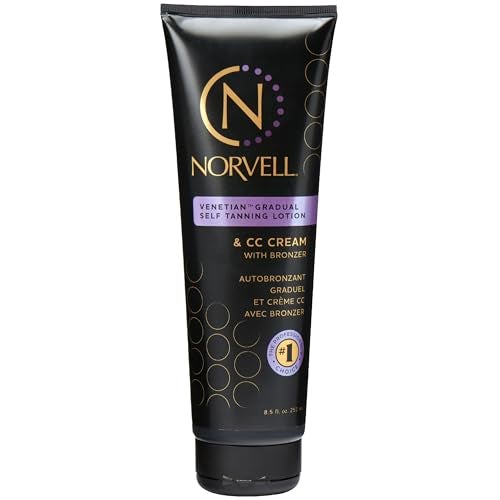 Norvell Venetian Sunless Self Tanner Gradual Color Extender Moisturizing Lotion 85 floz  Self Tanning Cream with Violet and Brown Tone Instant Bronzers Fake Tan