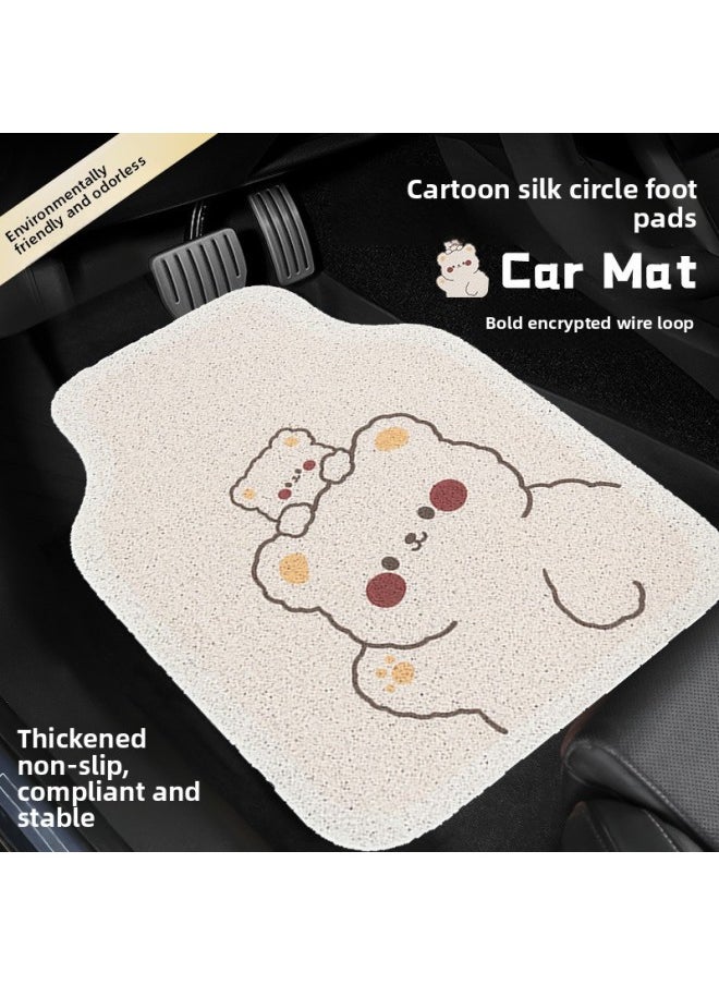 Generic - Car Mat Silk Ring Universal Full Surrounding Fixed Sticker Cute Cartoon Girl Thickened Non-Slip Car Mat Carpet-Color:[standard Model] Blue Jingle-1 Piece In The Front Row (limited To Purchase) - Image 1