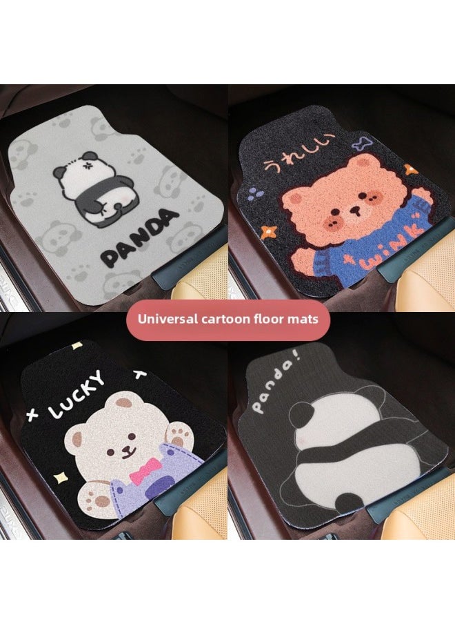 Generic - Car Mat Silk Ring Universal Full Surrounding Fixed Sticker Cute Cartoon Girl Thickened Non-Slip Car Mat Carpet-Color:[standard Model] Blue Jingle-1 Piece In The Front Row (limited To Purchase) - Image 1