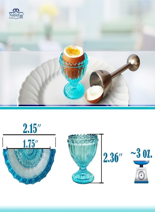 NobleEgg أكواب بيض نوبل إيغ بتصميم عتيق للبيض المسلوق نصف سلقة | طقم من 4 قطع | مؤقت بيض احترافي | ملاعق بيض 18/8 | غطاء بيض | علبة هدايا/تخزين فاخرة - Image 5