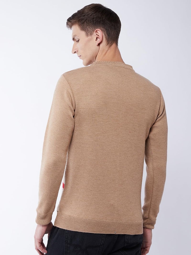 Pivl Men's Winter Striped Sweater - Warmth and Style for The Season_Beige_L||Winterwear|| - Image 5