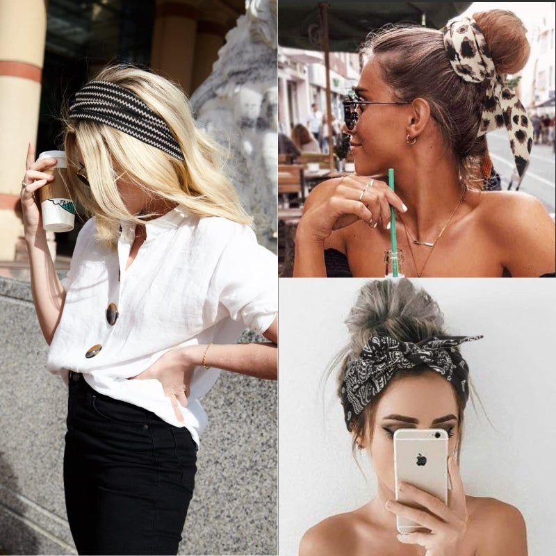 DRESHOW 6 PCS Adjustable Headbands for Women Knotted Headbands Elastic Non-Slip Fashion Hair Bands for Workout Sports Running Yoga - Image 4