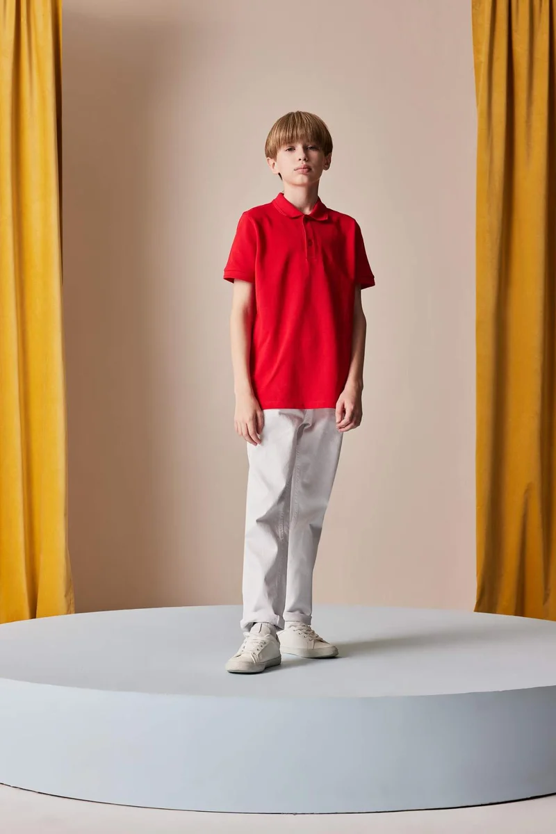 ديفاكتو Boy Pique Short Sleeve Polo T-Shirt