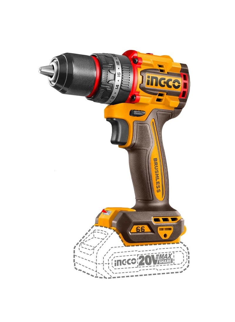 INGCO INGCO 20V Cordless Brushless Impact Drill – CIDLI20668 (66Nm Torque)  - Image 1