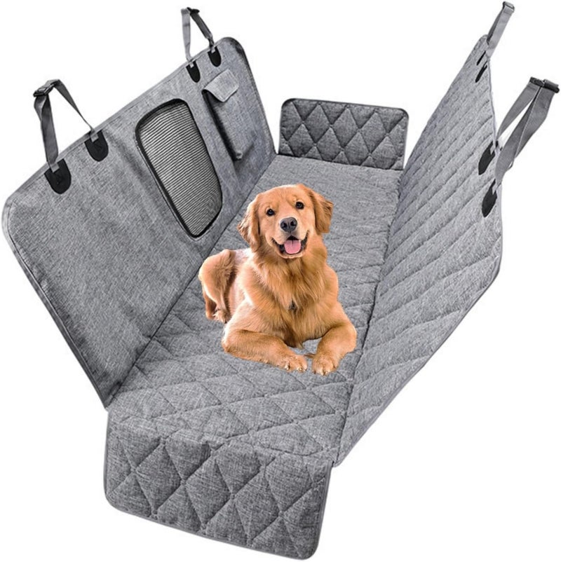 Dog Car Seat Covers for Back Seat, Waterproof Pet Covers for Vehicle, Water-Resistant Fabric with Heavy-Duty Stitching, Breathable Mesh, Adjustable Straps for Different Vehicle Sizes (grey) - Image 1