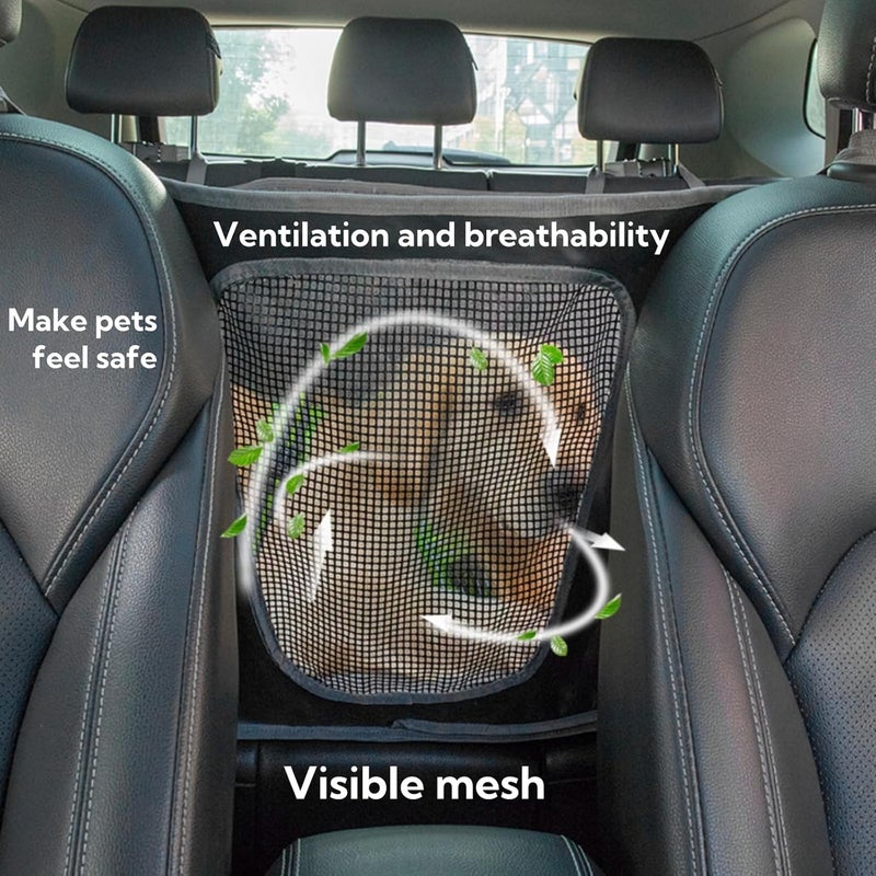 Dog Car Seat Covers for Back Seat, Waterproof Pet Covers for Vehicle, Water-Resistant Fabric with Heavy-Duty Stitching, Breathable Mesh, Adjustable Straps for Different Vehicle Sizes (grey) - Image 4