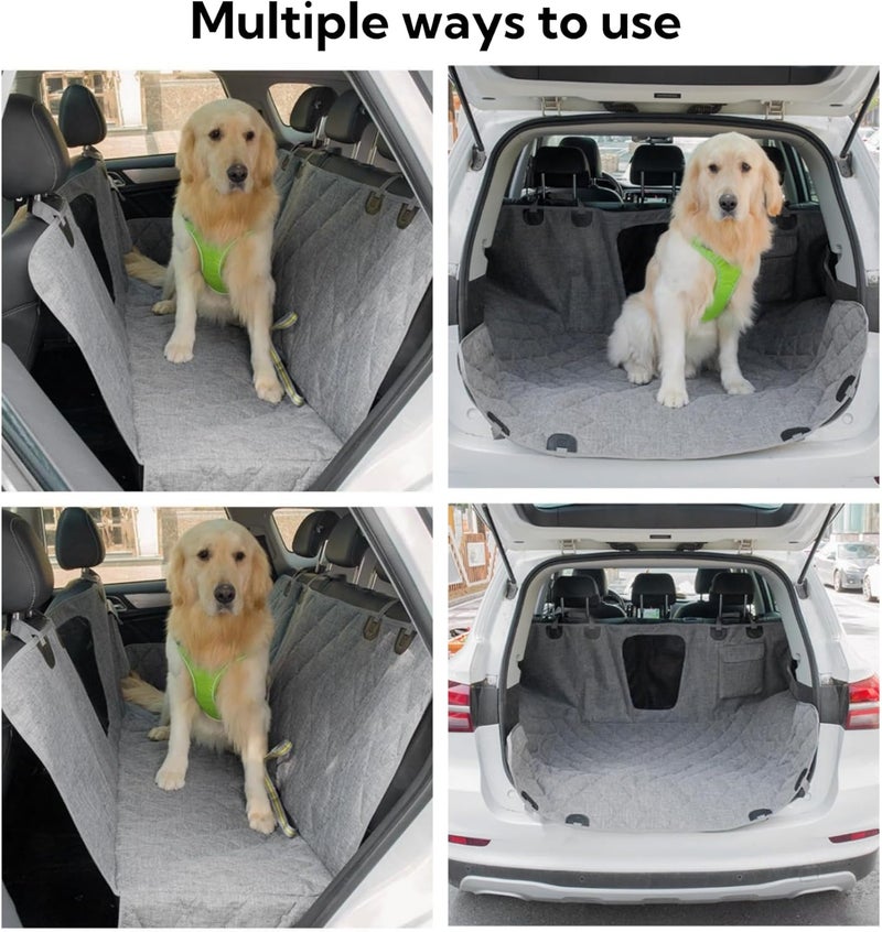 Dog Car Seat Covers for Back Seat, Waterproof Pet Covers for Vehicle, Water-Resistant Fabric with Heavy-Duty Stitching, Breathable Mesh, Adjustable Straps for Different Vehicle Sizes (grey) - Image 3