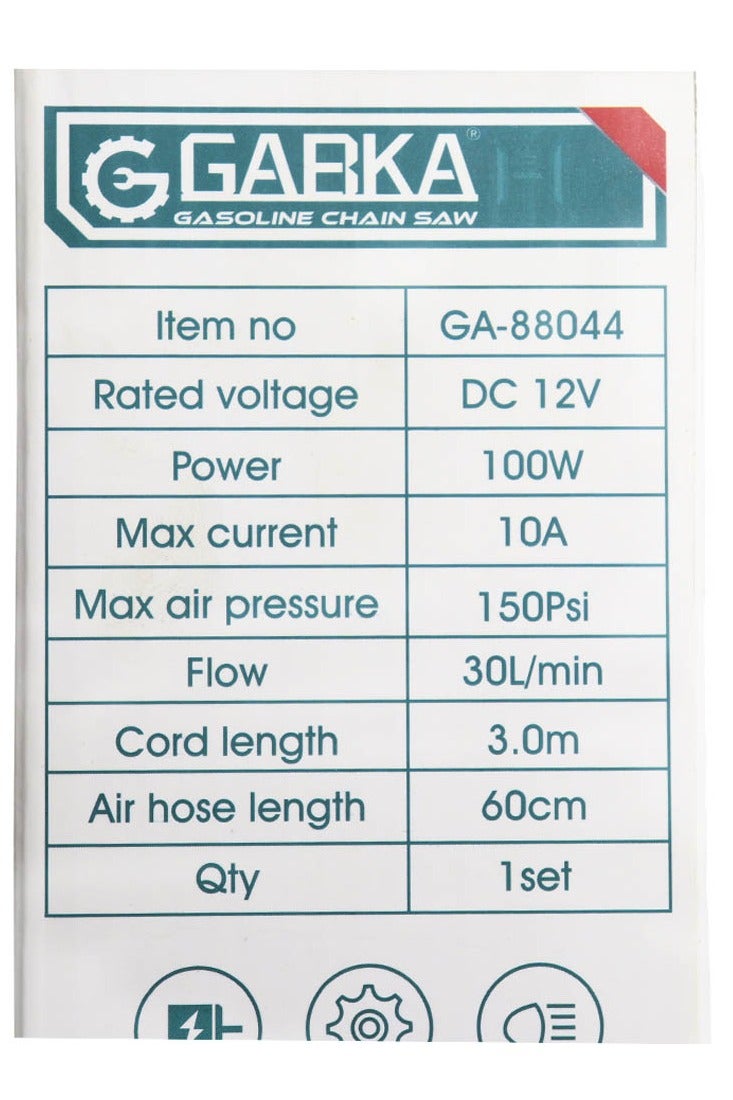 GABKA Car Tire Air Compressor Digital High Pressure 150 Psi On Car Lighter 100 Watts - Image 5