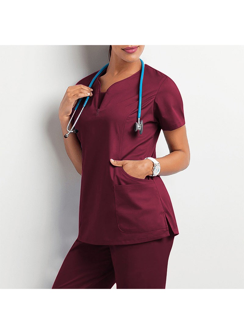Generic Women's Medical Scrub, Soft and Comfortable Lycra Polyester Blend, 2 Piece Set, Ideal for Medical Environments  - Image 2