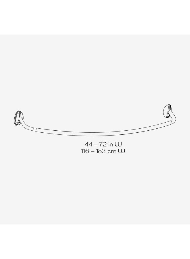 Zenna Home Zenna Home NeverRust Aluminum Permanent-Mount Curved Shower Curtain Rod, 44 to 72 Inches, Nickel  - Image 5