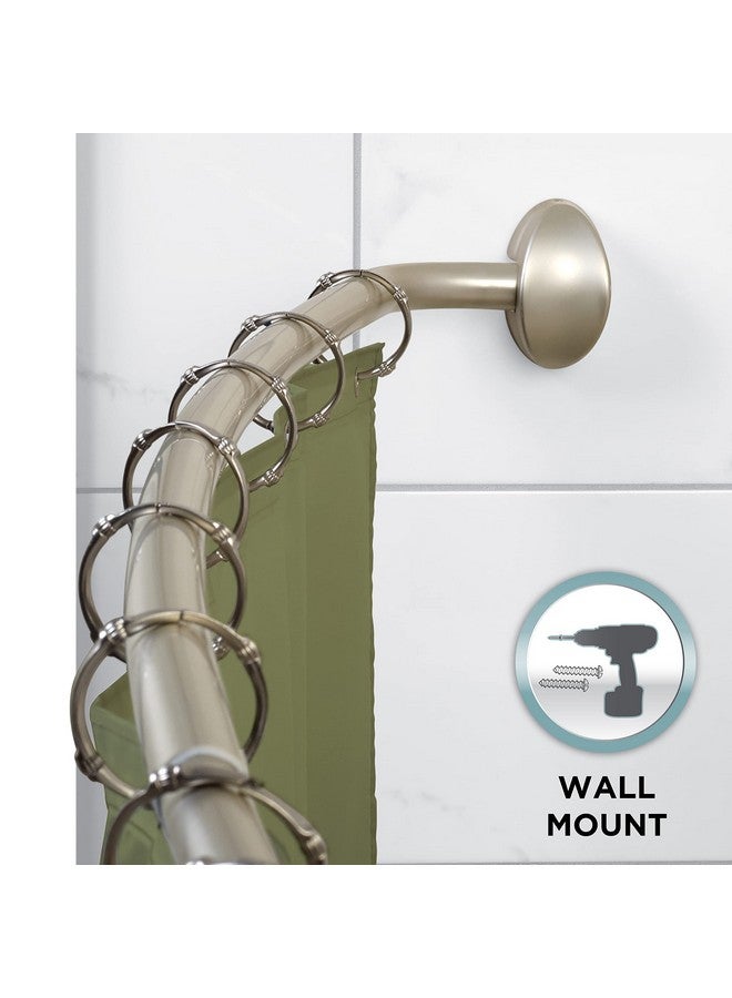 Zenna Home Zenna Home NeverRust Aluminum Permanent-Mount Curved Shower Curtain Rod, 44 to 72 Inches, Nickel  - Image 2