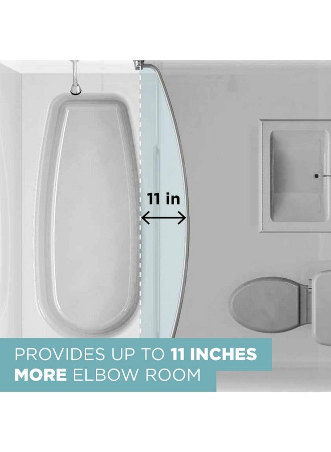 Zenna Home Zenna Home NeverRust Aluminum Permanent-Mount Curved Shower Curtain Rod, 44 to 72 Inches, Nickel  - Image 3