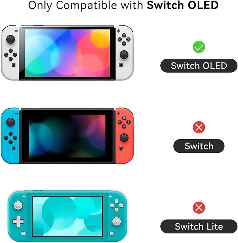 GeekShare غطاء GeekShare اللطيف المتوافق مع وحدة تحكم Nintendo Switch OLED وJoy Con - غطاء نحيف ممتص للصدمات ومقاوم للخدش بتصميم مريح لنموذج Switch OLED - أجنحة نجوم (وردي) - Image 2