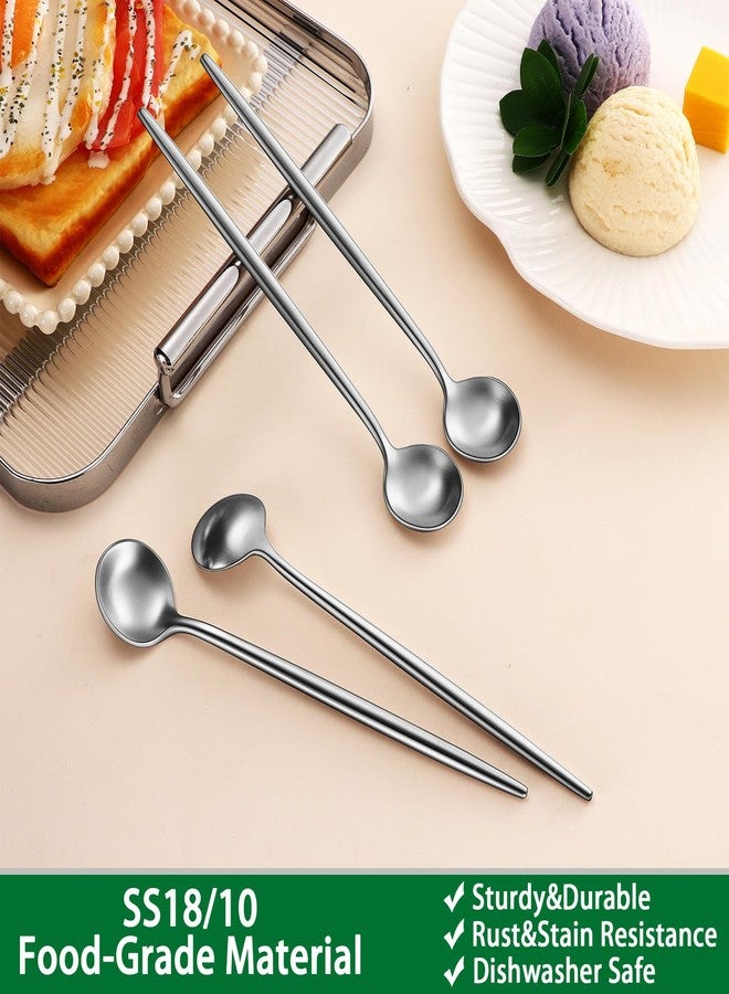 DEHOV 6.7 Inches Coffee Spoons Set,4 Pieces Stainless Steel 18/10 Iced Tea Spoon,Long Handle Coffee Stirring Spoons,Durable Teaspoons,Dishwasher Safe Tea Spoon For Dessert - Image 3