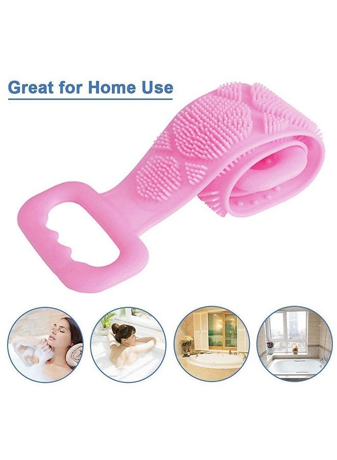 KIDINGTON Silicone Bath Body Brush 70 X 12 CM With Bubble Bath Brush 12 X 6.5 CM (Multi Color) - Image 2