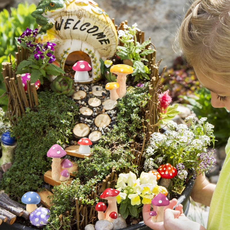 Yulejo 120 Pcs Cute Tiny Mushrooms Bulk Mini Miniature Figurines Fairy Mushroom Decor Garden Mushroom Statue Mini Mushrooms Ornament for Plant Micro Landscape Bonsai Craft(Fresh Color) - Image 4