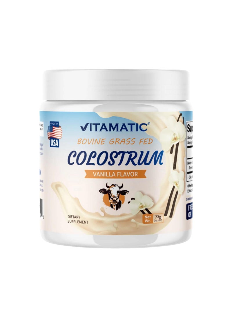 فيتاماتيك لبأ البقر الذي يتغذى على العشب، بنكهة الفانيليا، 2.53 أونصة (72 جم)