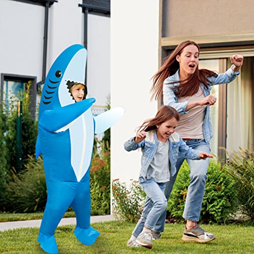 Stegosaurus Inflatable Shark Costume Kids, Halloween Shark Inflatable Costumes Funny Blow up Costume for Boys Girls - Image 4