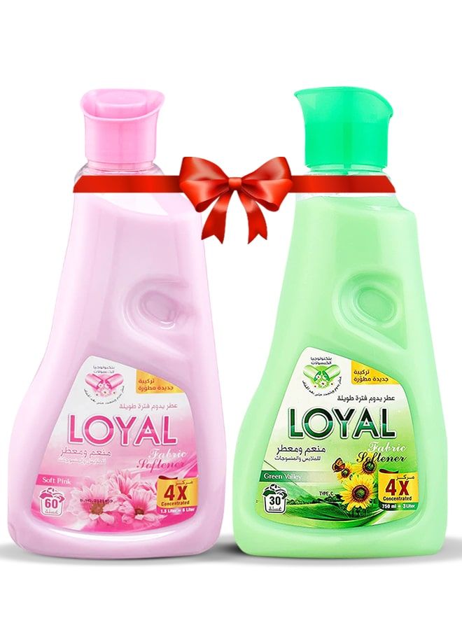 loyal Fabric Softener 2x750ml Green Valley + Soft Pink