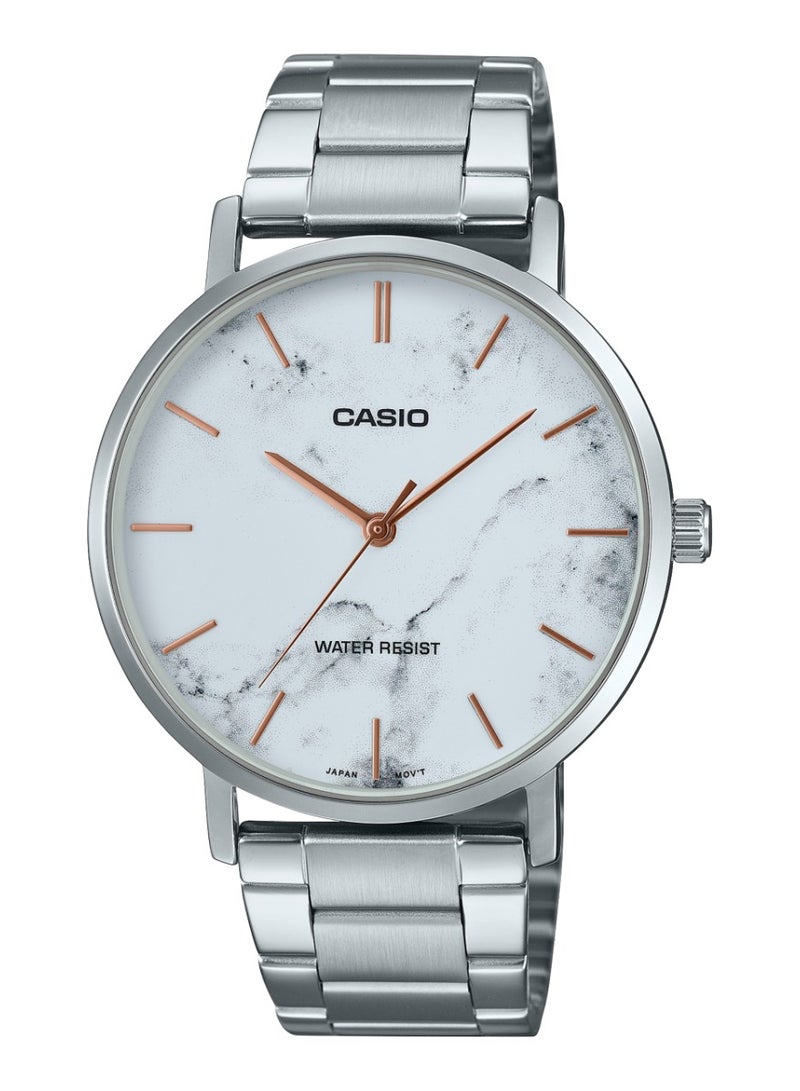 كاسيو ساعات التشكيلة العامة للرجال "حزام من الفولاذ المقاوم للصدأ ، سوار فضي ثلاثي المشبك - Image 1