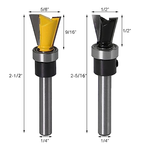 dcvbny 4Pcs 1/4 Inch Shank Dovetail Joint Router Bit Set, Dovetail Router Bits with Bearing Guide Dovetail Jig Bit for Woodworking Cutter Furniture Building Cabinet Making - Image 2