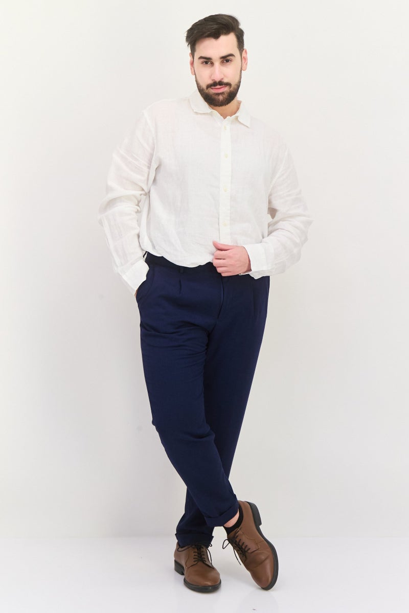 Sorbino Men Regular Fit Solid Dress Pants, Navy  - Image 4