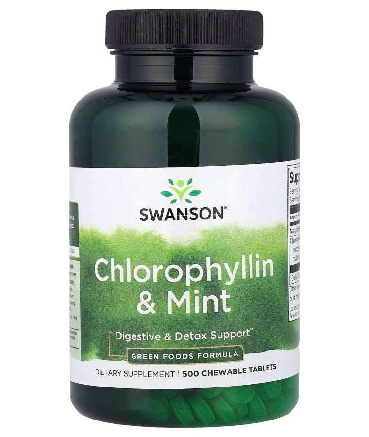 SWANSON Chlorophyllin & Mint 500 Chewable Tablets