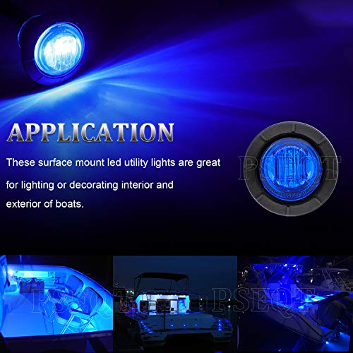 PSEQT 3 LED Round Boat Interior Deck Transom Courtesy Utility Light Marine Step Cockpit Lighting Waterproof for Fishing Pontoon Kayak Yacht Sailboat (Blue, 10Pcs)… - Image 3