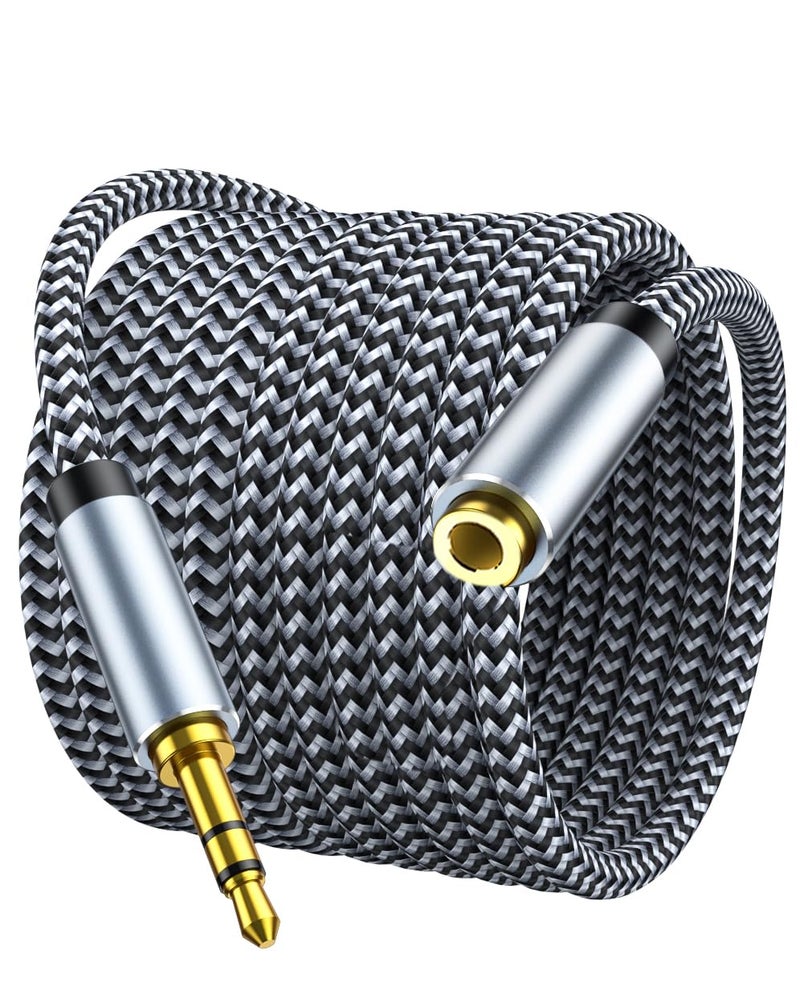 MORELECS Headphone Extension Cable 10ft - 3.5mm Extension Cable Nylon Braided Aux Cord Extender for Smartphones, Tablets, Media Players (No Mic Support) - Image 1
