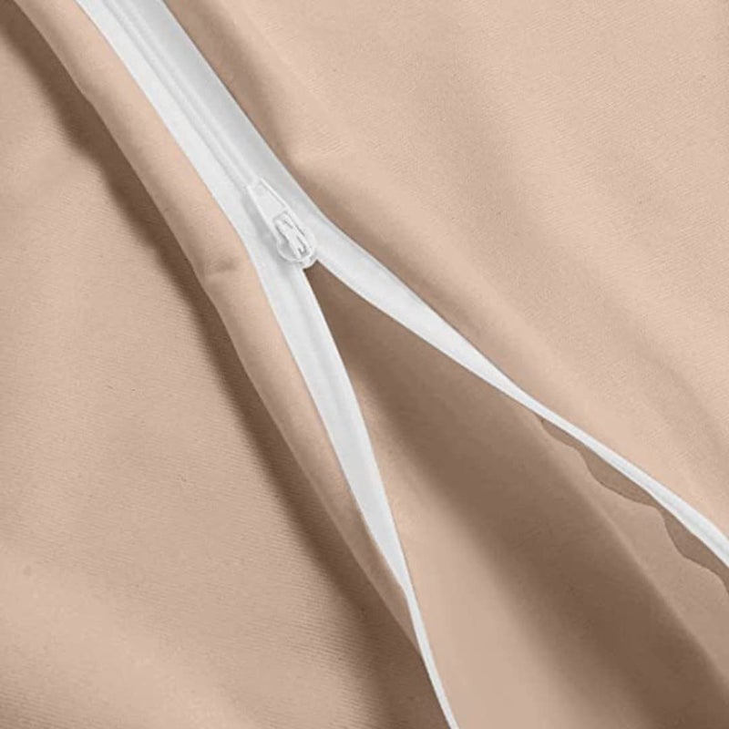 SEM B GRA 100% Water Resistant Pillow Protector Terry Cotton - Zippered Closure, Complete Protection Against Water Spills, Dust Mites, Bedbugs and Allergens (Pack of 2 - (16"x24"), Beige) - Image 4