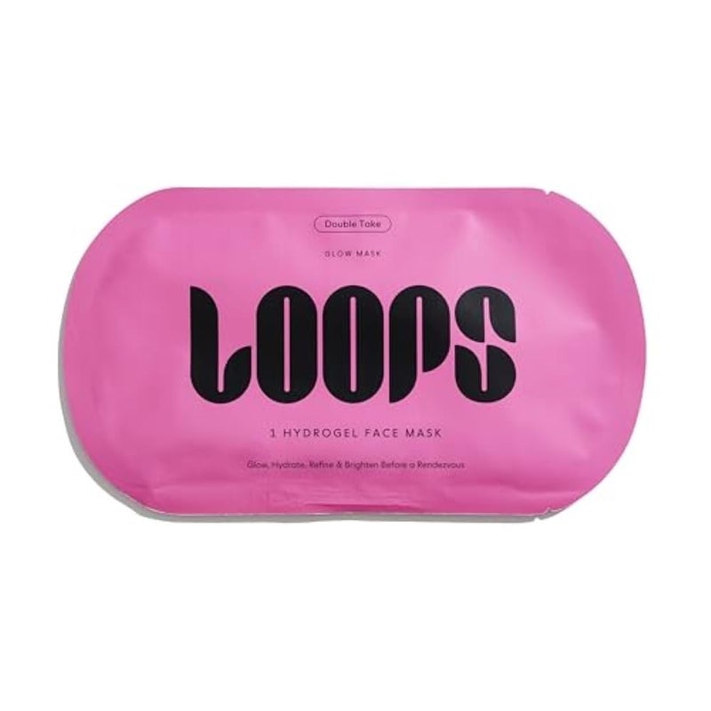 LOOPS DOUBLE TAKE  Glow Hydrogel Face Mask  Calms and Soothes Skins Surface  Helps Refine Pores and Brighten for a Flawless Face  Leaves You Glowing and Luminous  For All Skin Types  1 Pc