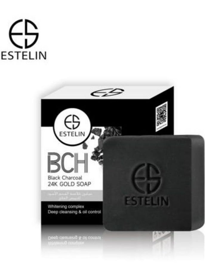 إستيلين صابون الفحم الأسود والذهب عيار 24 قيراط 100 جم