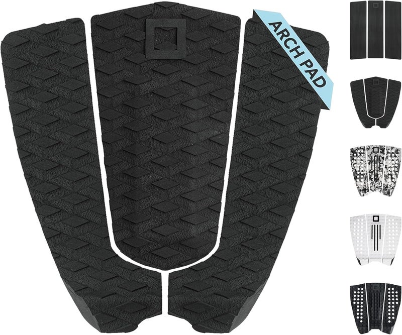 Surf Squared 3-Piece Traction Pad - Arch, Flat, or Front - Maximum Grip, Super Strong 3M Adhesive - Fits All Surfboards: Shortboard, Fish, Longboard, SUP, Skimboard - Stomp or Deck Pad - Image 1