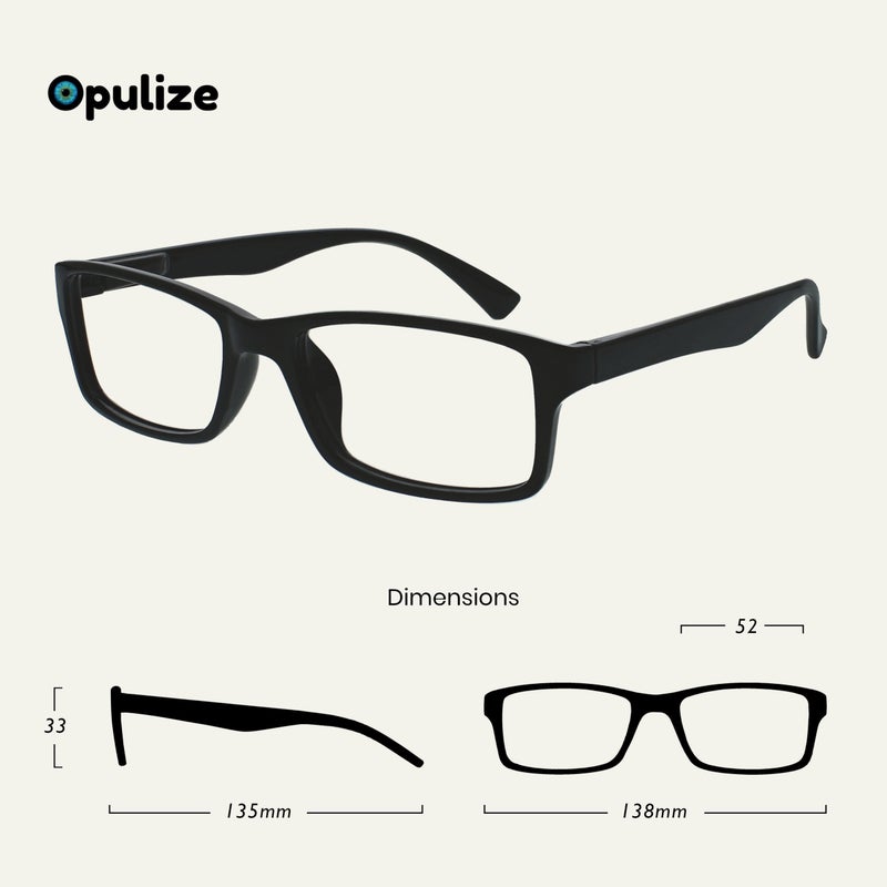 OPULIZE نظارات قراءة PEP للنساء والرجال - عبوة قيمة 6 قطع - إطار مصمم كبير مستطيل - مفصلات ربيع مريحة - مقاومة للخدوش - أسود بني أزرق صدفي رمادي +2.00 - Image 2