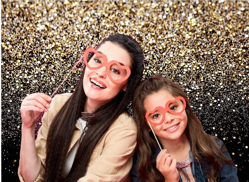 CYLYH 7X5ft Black and Gold Backdrop Golden Spots Backdrop Vintage Astract Glitter Background Wedding Adult Baby Children Holiday Party Decor New Year Party Backdrop - Image 3