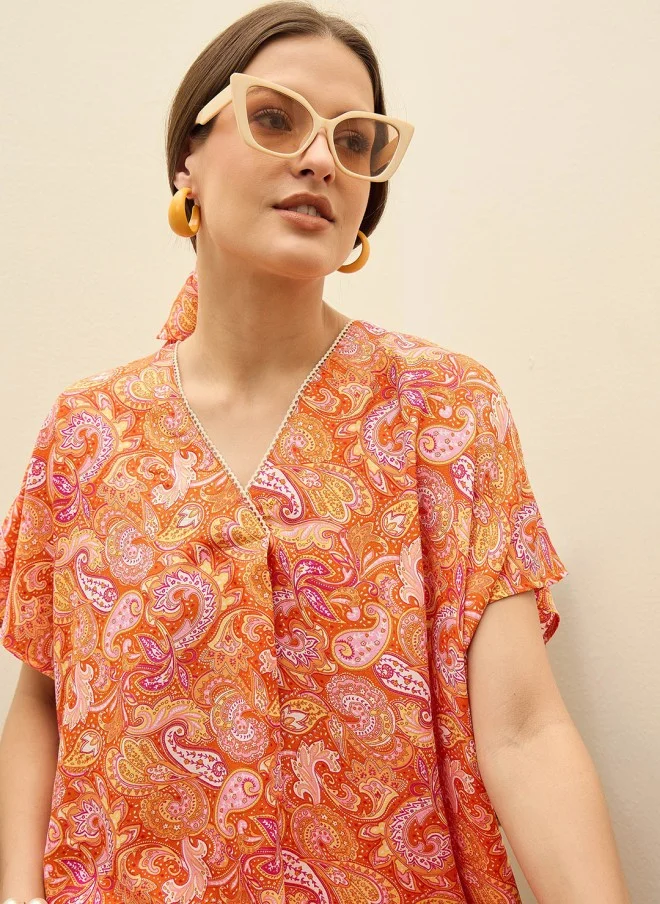 SASSAFRAS Printed Top And Palazzo Co-Ords For Women