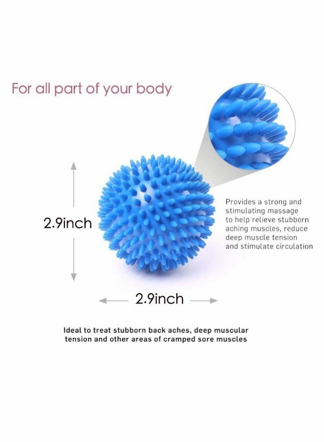 Spiky Massage Balls for Foot, Back, Muscles, Plantar Fasciitis, Muscle Soreness Massager Ball Exercise, Yoga, Deep Tissue Myofascial Release Trigger Point Recovery (4 Pcs, Green, Pink, Purple, Blue)