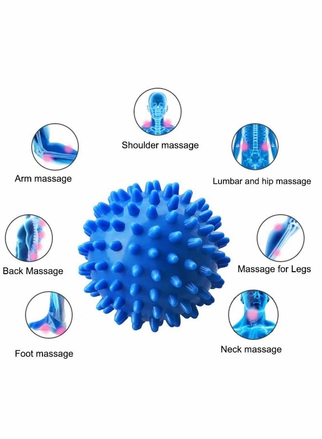 Spiky Massage Balls for Foot, Back, Muscles, Plantar Fasciitis, Muscle Soreness Massager Ball Exercise, Yoga, Deep Tissue Myofascial Release Trigger Point Recovery (4 Pcs, Green, Pink, Purple, Blue)