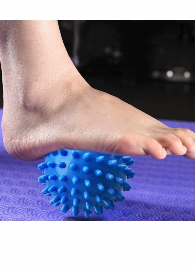 Spiky Massage Balls for Foot, Back, Muscles, Plantar Fasciitis, Muscle Soreness Massager Ball Exercise, Yoga, Deep Tissue Myofascial Release Trigger Point Recovery (4 Pcs, Green, Pink, Purple, Blue)