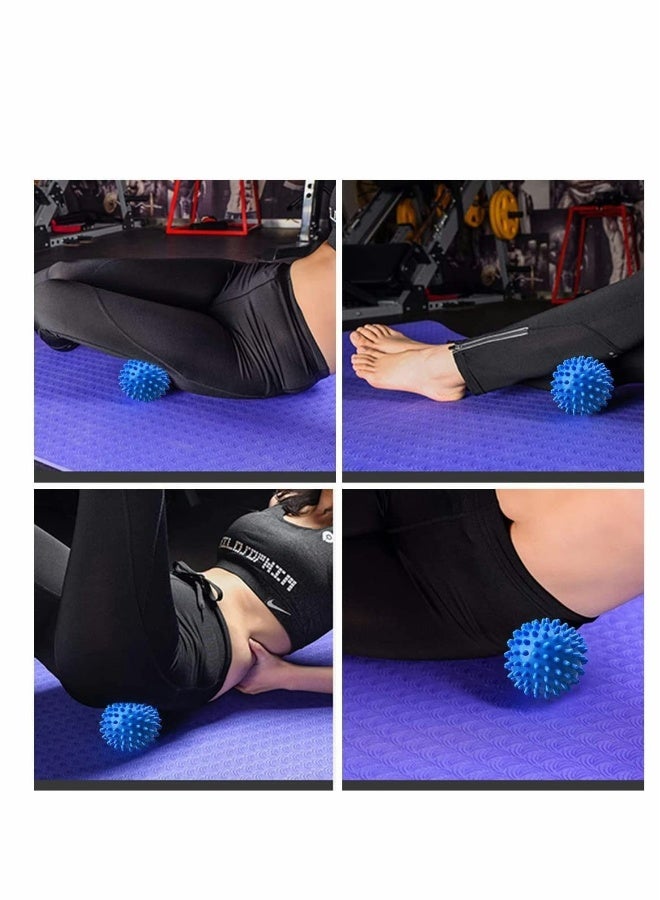 Spiky Massage Balls for Foot, Back, Muscles, Plantar Fasciitis, Muscle Soreness Massager Ball Exercise, Yoga, Deep Tissue Myofascial Release Trigger Point Recovery (4 Pcs, Green, Pink, Purple, Blue)