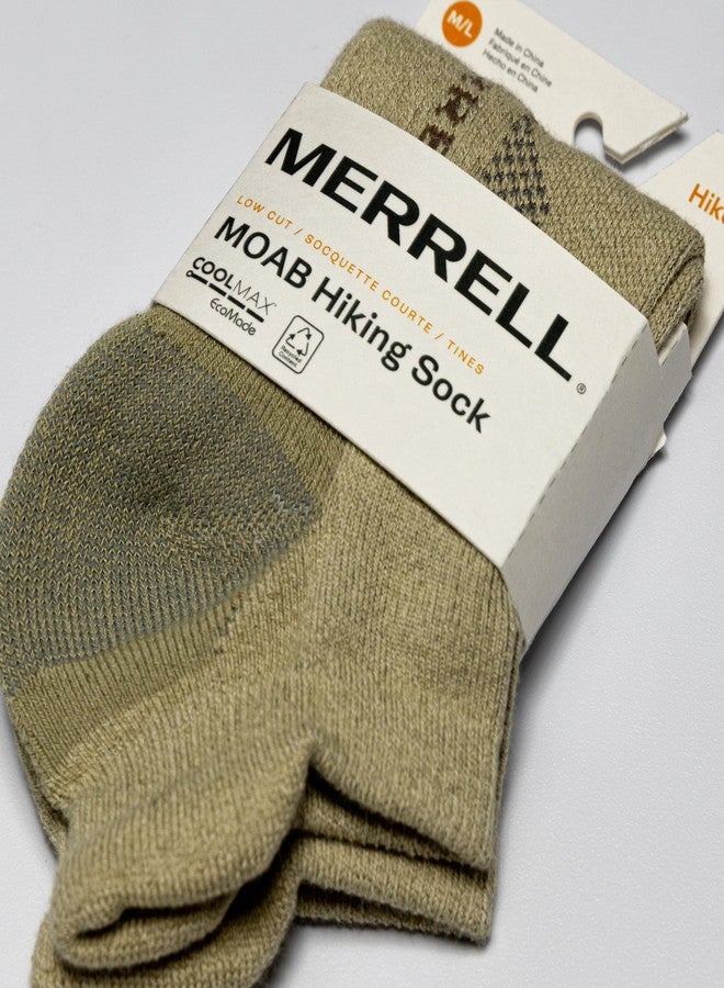 Merrell Womens And Cushion Socks - 1 Pair Pack Coolmax Moisture Wicking & Arch Support Moab Hiking Midweight Low Cut, Oatmeal, Small-Medium US - Image 3