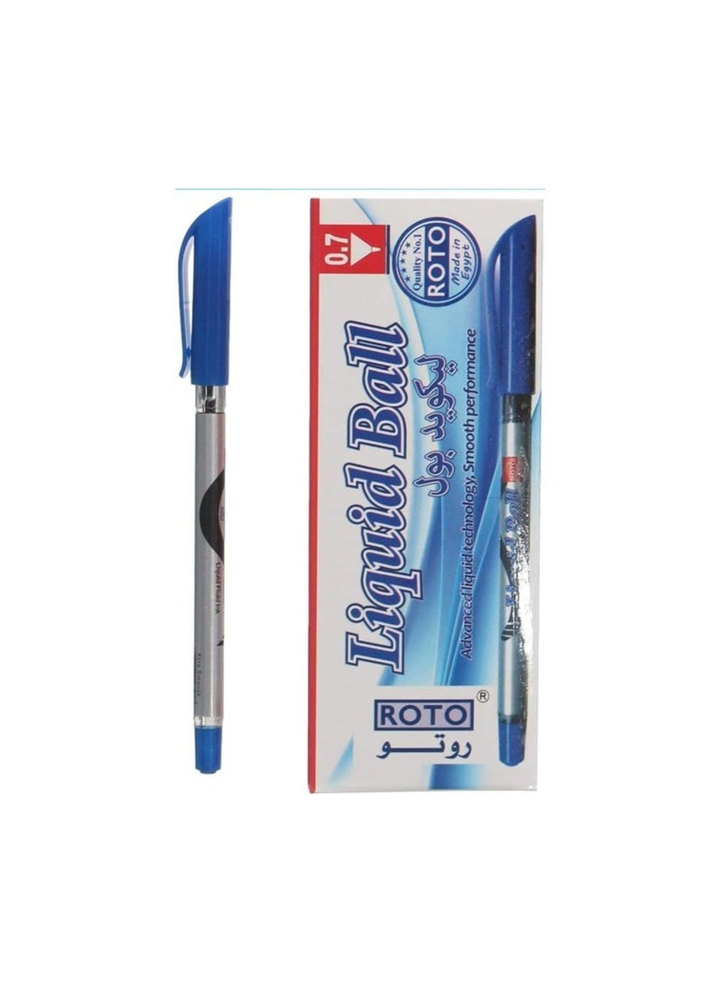 Generic Roto liquid ball ballpoint pen, 0.7 mm, blue - pack of 12 - Image 5