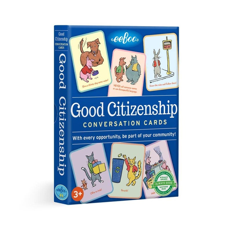 eeBoo Good Citizenship Conversation Flash Cards Encourages and Teaches Children How to Be Part of Their Community Whether Family School or Planet for Ages 3 and up - Image 2