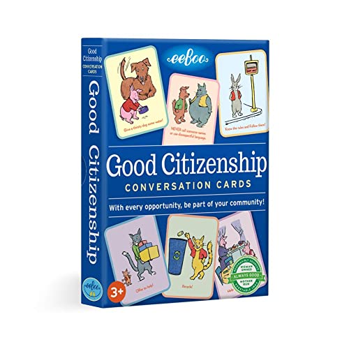 eeBoo Good Citizenship Conversation Flash Cards Encourages and Teaches Children How to Be Part of Their Community Whether Family School or Planet for Ages 3 and up - Image 1