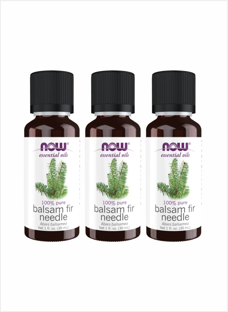 NOW Balsam Fir Needle Essential Oil - Woodsy & Steam-Distilled, 30ml (Pack of 3)