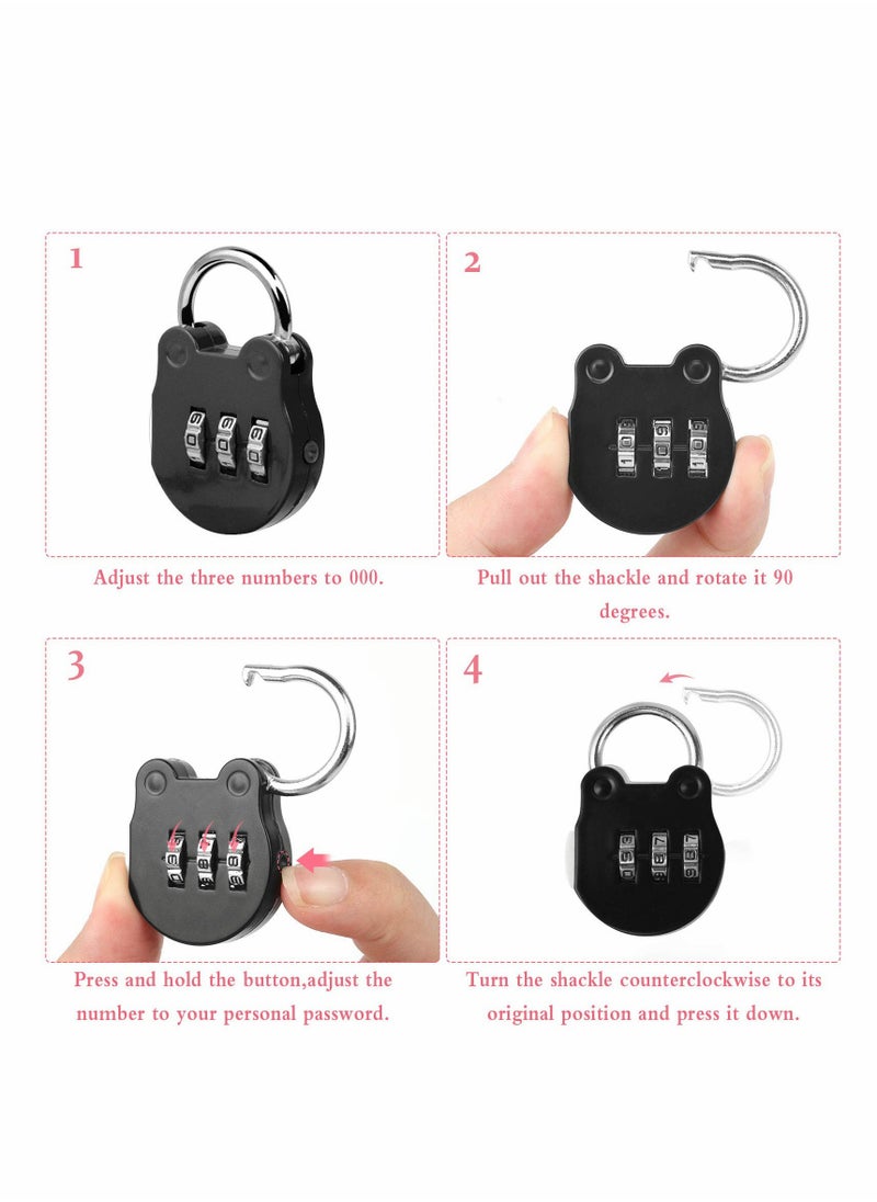 Excefore - Luggage Locks, 8 Pcs Travel Suitcase Locks, 3 Digit Combination Padlock Codes - Image 1